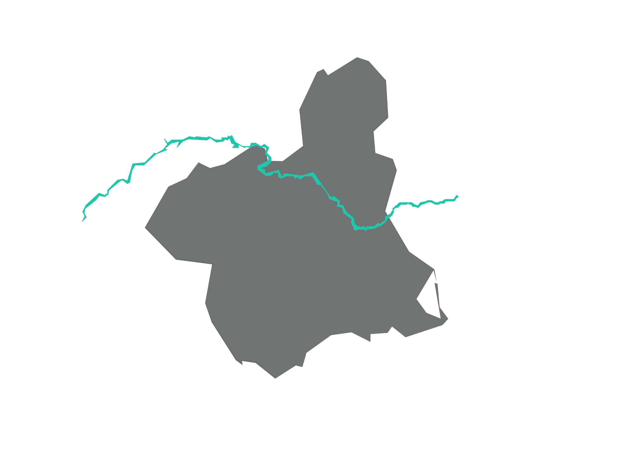 Mapa de la Región de Murcia con el río Segura